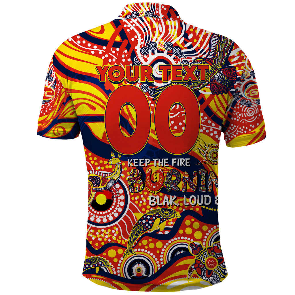Custom NAIDOC Week 2024 Sunnies Polo Shirt Aboriginal Animals Keep The Fire Burning
