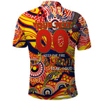Custom NAIDOC Week 2024 Sunnies Polo Shirt Aboriginal Animals Keep The Fire Burning