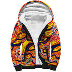 Custom NAIDOC Week 2024 Sunnies Sherpa Hoodie Aboriginal Animals Keep The Fire Burning