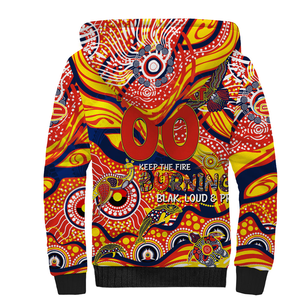 Custom NAIDOC Week 2024 Sunnies Sherpa Hoodie Aboriginal Animals Keep The Fire Burning