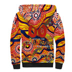 Custom NAIDOC Week 2024 Sunnies Sherpa Hoodie Aboriginal Animals Keep The Fire Burning