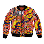 Custom NAIDOC Week 2024 Sunnies Sleeve Zip Bomber Jacket Aboriginal Animals Keep The Fire Burning