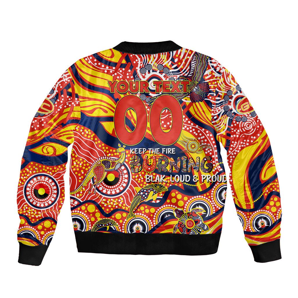 Custom NAIDOC Week 2024 Sunnies Sleeve Zip Bomber Jacket Aboriginal Animals Keep The Fire Burning