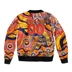 Custom NAIDOC Week 2024 Sunnies Sleeve Zip Bomber Jacket Aboriginal Animals Keep The Fire Burning