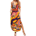 Custom NAIDOC Week 2024 Sunnies Summer Maxi Dress Aboriginal Animals Keep The Fire Burning