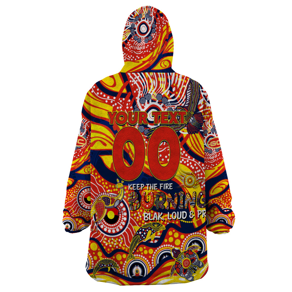 Custom NAIDOC Week 2024 Sunnies Wearable Blanket Hoodie Aboriginal Animals Keep The Fire Burning
