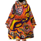 Custom NAIDOC Week 2024 Sunnies Wearable Blanket Hoodie Aboriginal Animals Keep The Fire Burning