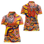 Custom NAIDOC Week 2024 Sunnies Women Polo Shirt Aboriginal Animals Keep The Fire Burning