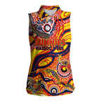 Custom NAIDOC Week 2024 Sunnies Women Sleeveless Polo Shirt Aboriginal Animals Keep The Fire Burning