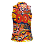 Custom NAIDOC Week 2024 Sunnies Women Sleeveless Polo Shirt Aboriginal Animals Keep The Fire Burning