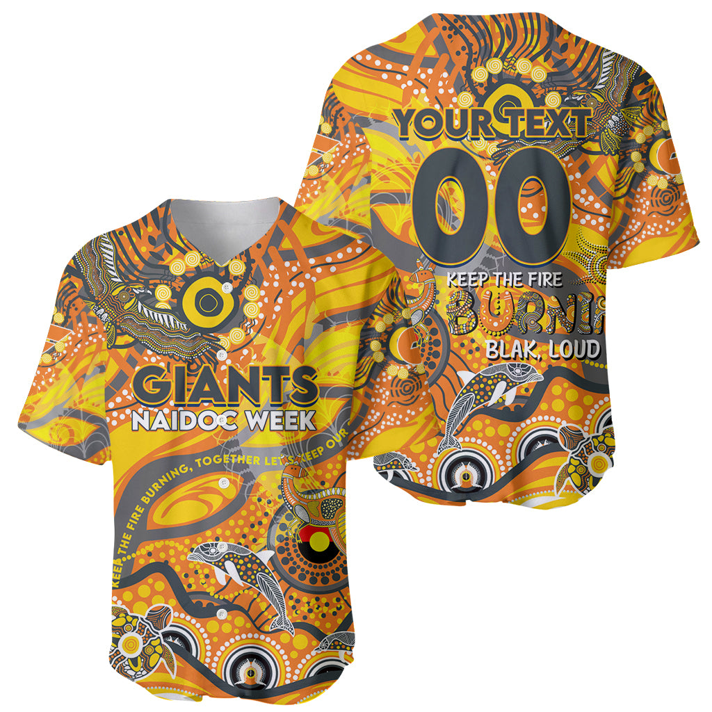 Custom NAIDOC Week 2024 Giants Baseball Jersey Aboriginal Animals Keep The Fire Burning