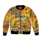 Custom NAIDOC Week 2024 Giants Bomber Jacket Aboriginal Animals Keep The Fire Burning