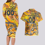 Custom NAIDOC Week 2024 Giants Couples Matching Long Sleeve Bodycon Dress and Hawaiian Shirt Aboriginal Animals Keep The Fire Burning