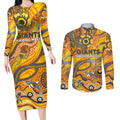 Custom NAIDOC Week 2024 Giants Couples Matching Long Sleeve Bodycon Dress and Long Sleeve Button Shirt Aboriginal Animals Keep The Fire Burning