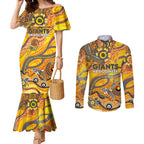 Custom NAIDOC Week 2024 Giants Couples Matching Mermaid Dress and Long Sleeve Button Shirt Aboriginal Animals Keep The Fire Burning