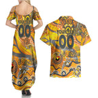 Custom NAIDOC Week 2024 Giants Couples Matching Summer Maxi Dress and Hawaiian Shirt Aboriginal Animals Keep The Fire Burning