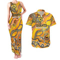 Custom NAIDOC Week 2024 Giants Couples Matching Tank Maxi Dress and Hawaiian Shirt Aboriginal Animals Keep The Fire Burning