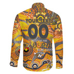 Custom NAIDOC Week 2024 Giants Family Matching Off The Shoulder Long Sleeve Dress and Hawaiian Shirt Aboriginal Animals Keep The Fire Burning