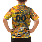 Custom NAIDOC Week 2024 Giants Family Matching Off Shoulder Maxi Dress and Hawaiian Shirt Aboriginal Animals Keep The Fire Burning