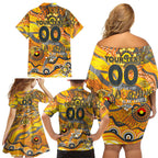 Custom NAIDOC Week 2024 Giants Family Matching Off Shoulder Short Dress and Hawaiian Shirt Aboriginal Animals Keep The Fire Burning