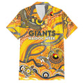 Custom NAIDOC Week 2024 Giants Family Matching Off Shoulder Short Dress and Hawaiian Shirt Aboriginal Animals Keep The Fire Burning