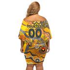 Custom NAIDOC Week 2024 Giants Family Matching Off Shoulder Short Dress and Hawaiian Shirt Aboriginal Animals Keep The Fire Burning