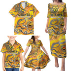 Custom NAIDOC Week 2024 Giants Family Matching Puletasi and Hawaiian Shirt Aboriginal Animals Keep The Fire Burning