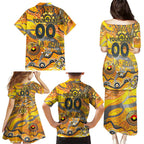 Custom NAIDOC Week 2024 Giants Family Matching Puletasi and Hawaiian Shirt Aboriginal Animals Keep The Fire Burning