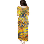 Custom NAIDOC Week 2024 Giants Family Matching Puletasi and Hawaiian Shirt Aboriginal Animals Keep The Fire Burning