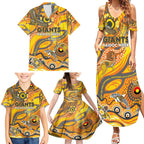 Custom NAIDOC Week 2024 Giants Family Matching Summer Maxi Dress and Hawaiian Shirt Aboriginal Animals Keep The Fire Burning