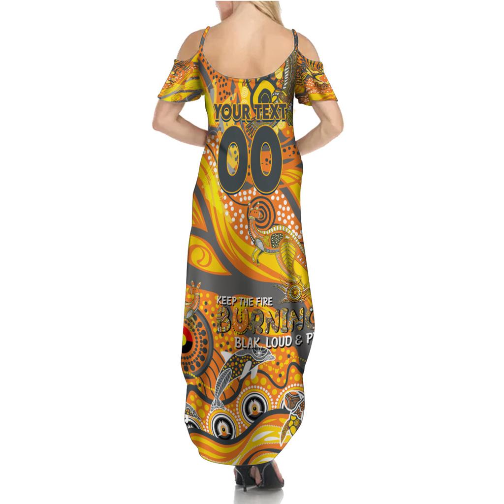 Custom NAIDOC Week 2024 Giants Family Matching Summer Maxi Dress and Hawaiian Shirt Aboriginal Animals Keep The Fire Burning