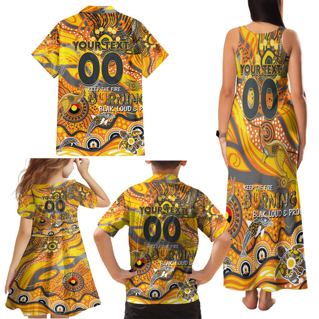 Custom NAIDOC Week 2024 Giants Family Matching Tank Maxi Dress and Hawaiian Shirt Aboriginal Animals Keep The Fire Burning