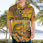 Custom NAIDOC Week 2024 Giants Hawaiian Shirt Aboriginal Animals Keep The Fire Burning