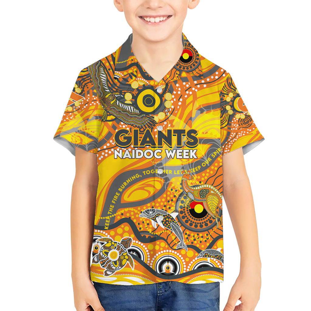 Custom NAIDOC Week 2024 Giants Hawaiian Shirt Aboriginal Animals Keep The Fire Burning
