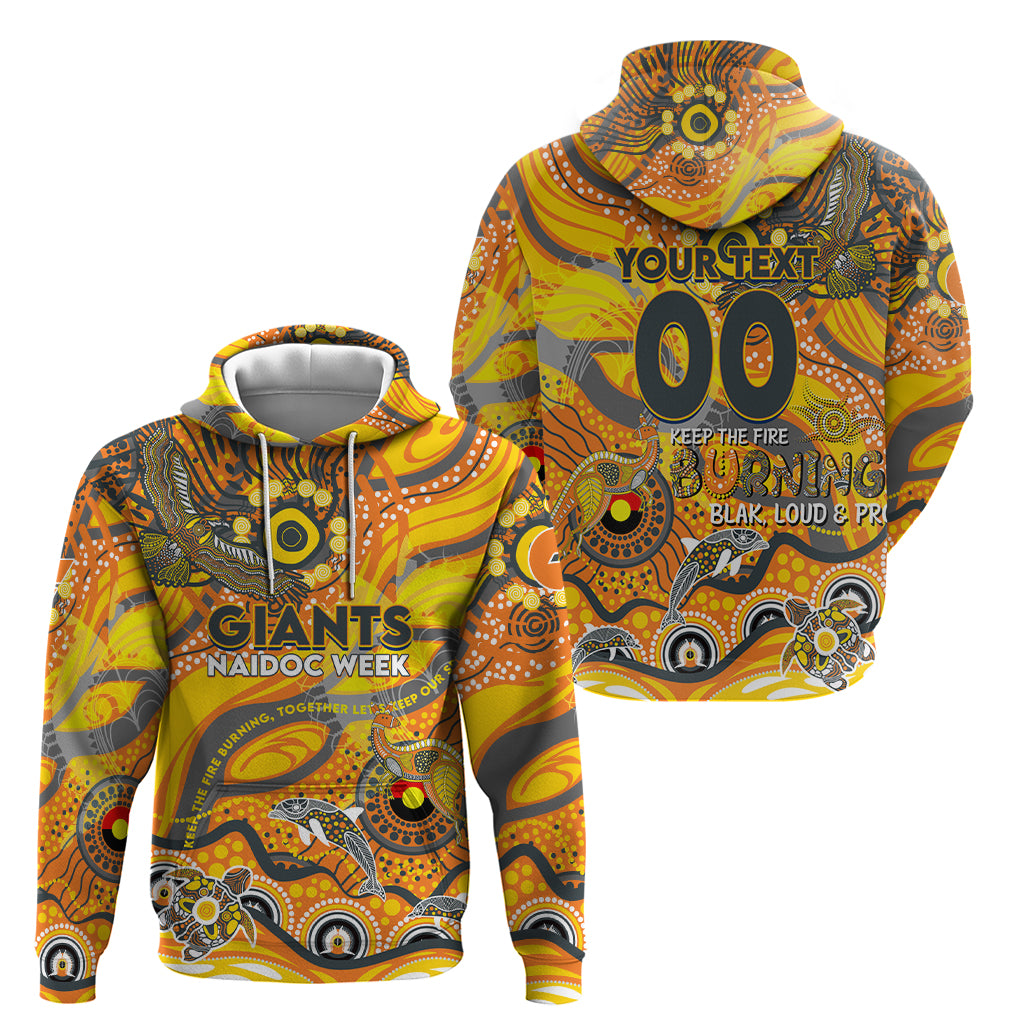 Custom NAIDOC Week 2024 Giants Hoodie Aboriginal Animals Keep The Fire Burning