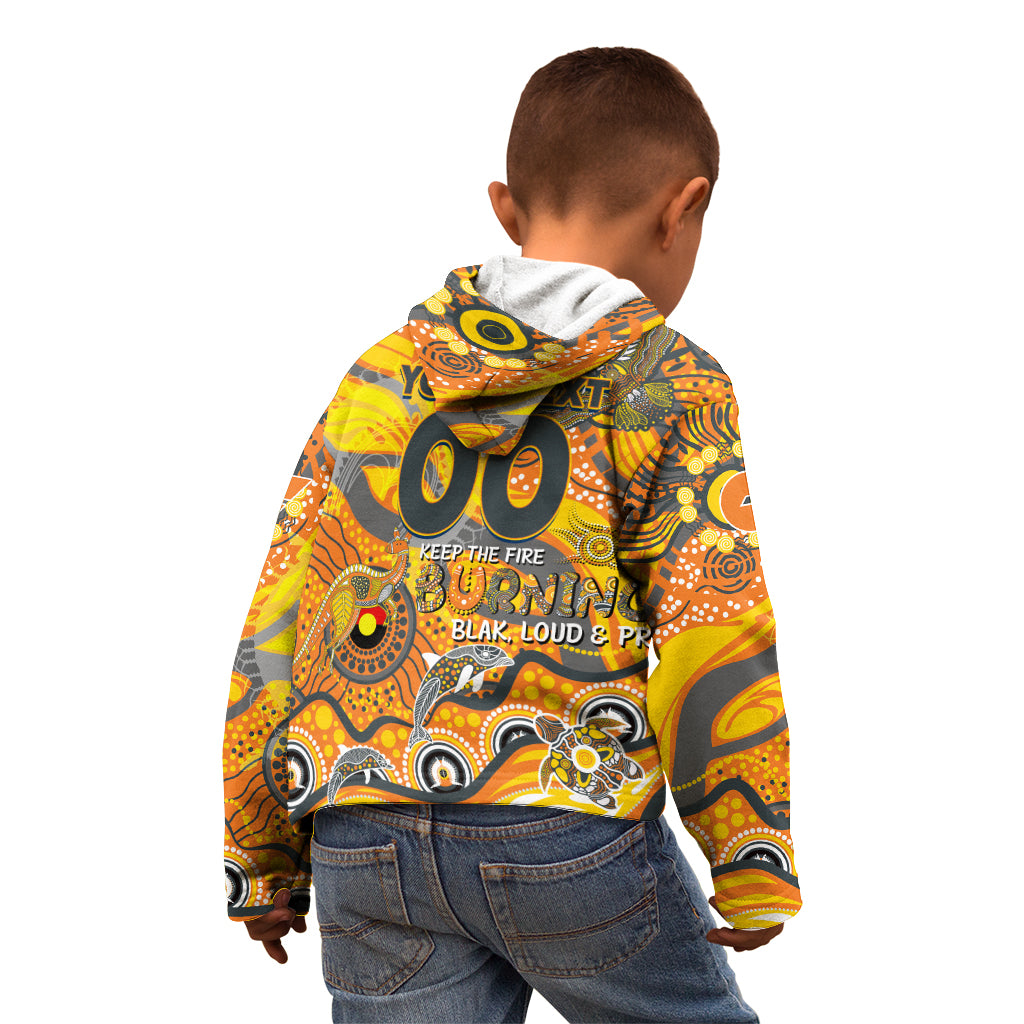 Custom NAIDOC Week 2024 Giants Kid Hoodie Aboriginal Animals Keep The Fire Burning