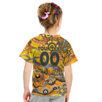 Custom NAIDOC Week 2024 Giants Kid T Shirt Aboriginal Animals Keep The Fire Burning