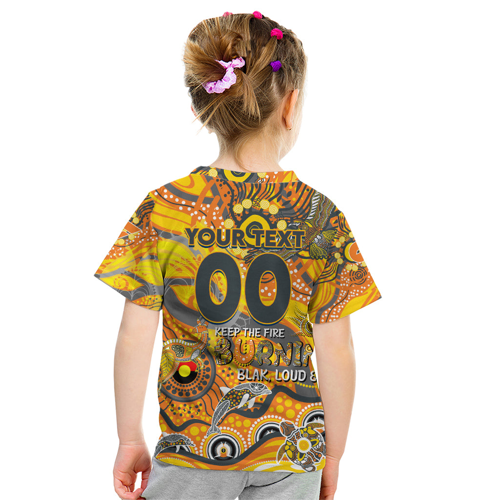 Custom NAIDOC Week 2024 Giants Kid T Shirt Aboriginal Animals Keep The Fire Burning
