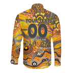 Custom NAIDOC Week 2024 Giants Long Sleeve Button Shirt Aboriginal Animals Keep The Fire Burning