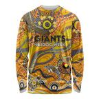 Custom NAIDOC Week 2024 Giants Long Sleeve Shirt Aboriginal Animals Keep The Fire Burning