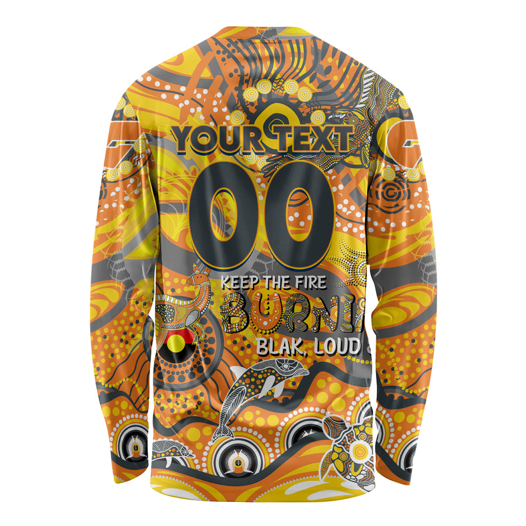 Custom NAIDOC Week 2024 Giants Long Sleeve Shirt Aboriginal Animals Keep The Fire Burning