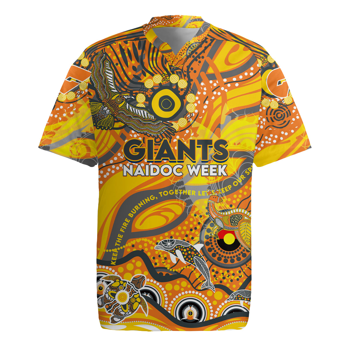 Custom NAIDOC Week 2024 Giants Rugby Jersey Aboriginal Animals Keep The Fire Burning