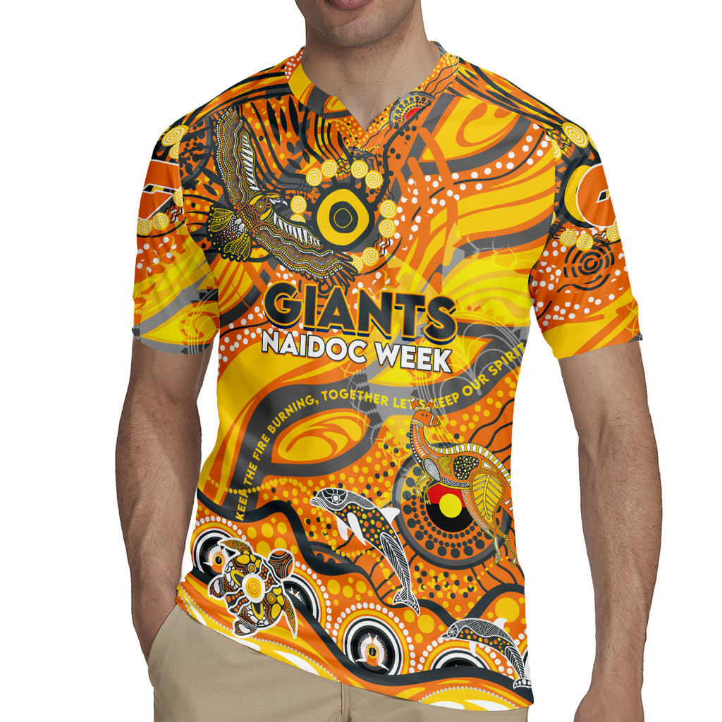 Custom NAIDOC Week 2024 Giants Rugby Jersey Aboriginal Animals Keep The Fire Burning
