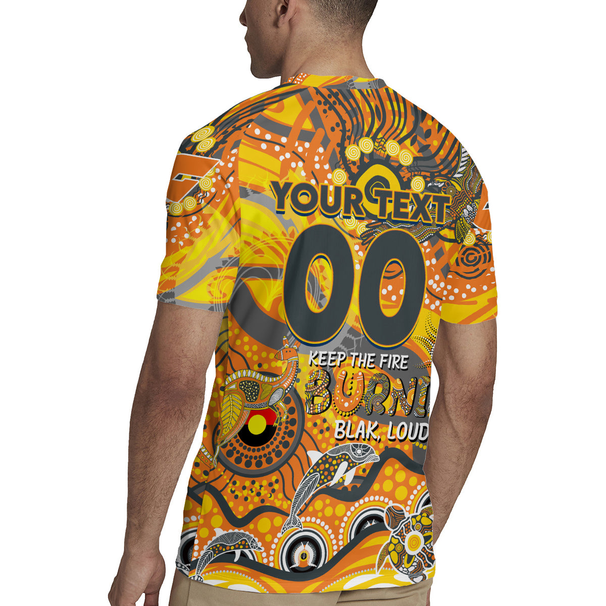 Custom NAIDOC Week 2024 Giants Rugby Jersey Aboriginal Animals Keep The Fire Burning