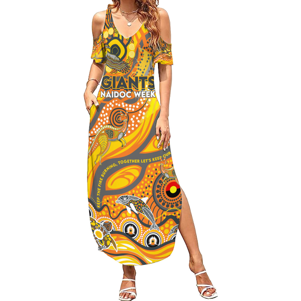 Custom NAIDOC Week 2024 Giants Summer Maxi Dress Aboriginal Animals Keep The Fire Burning