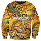 Custom NAIDOC Week 2024 Giants Sweatshirt Aboriginal Animals Keep The Fire Burning