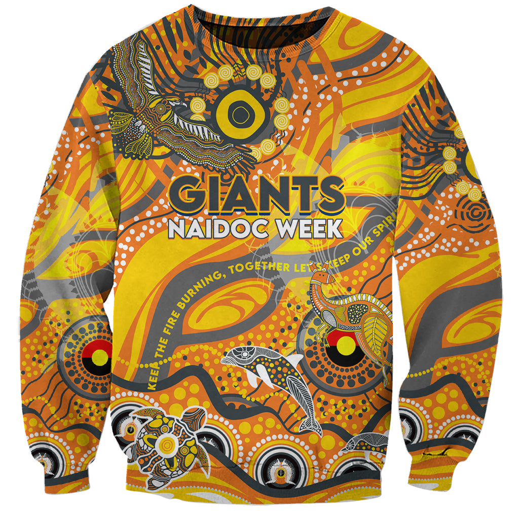 Custom NAIDOC Week 2024 Giants Sweatshirt Aboriginal Animals Keep The Fire Burning