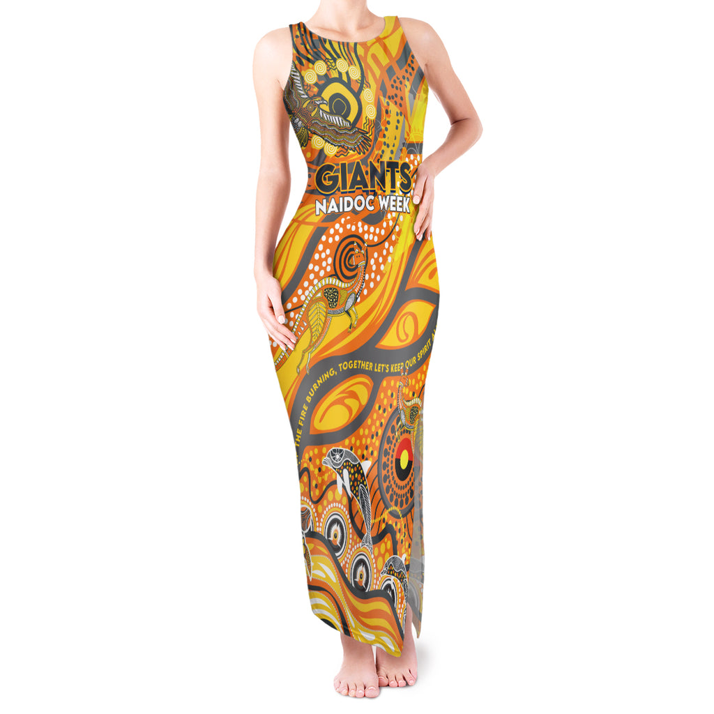 Custom NAIDOC Week 2024 Giants Tank Maxi Dress Aboriginal Animals Keep The Fire Burning