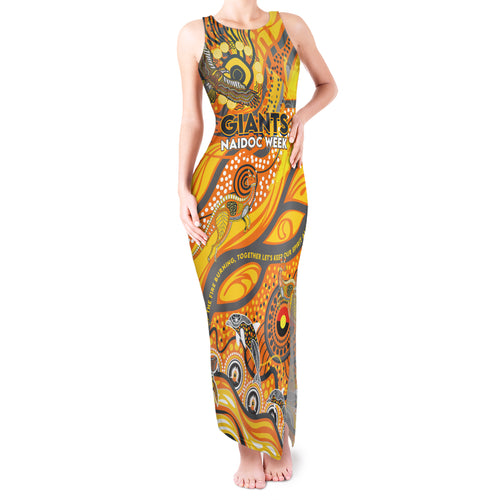 Custom NAIDOC Week 2024 Giants Tank Maxi Dress Aboriginal Animals Keep The Fire Burning