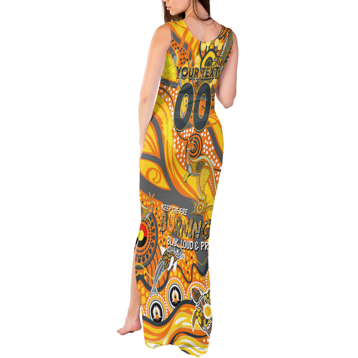 Custom NAIDOC Week 2024 Giants Tank Maxi Dress Aboriginal Animals Keep The Fire Burning